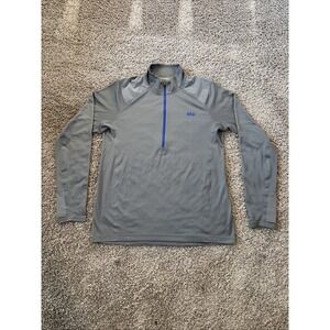 REI Shirt Mens L Large Quarter Zip Gray Pullover Long Sleeve Lightweight Hiking